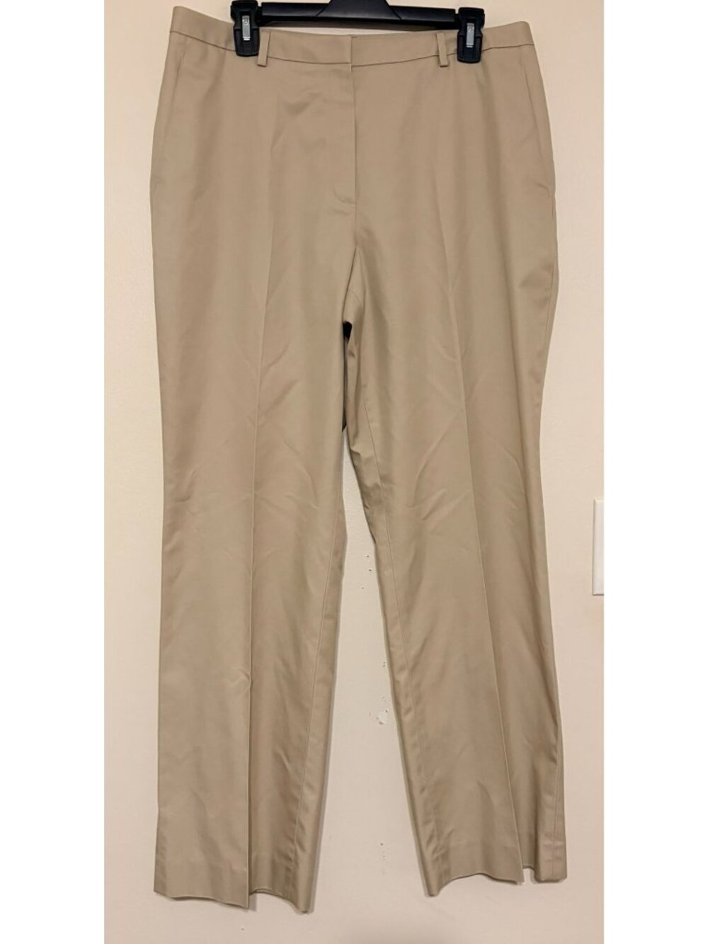 Women's Brooks Brothers Tan Beige Advantage Chino Slacks Size 14 30" Inseam